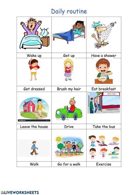 Daily Routine Worksheet Daily Routine Activities Routine Printable