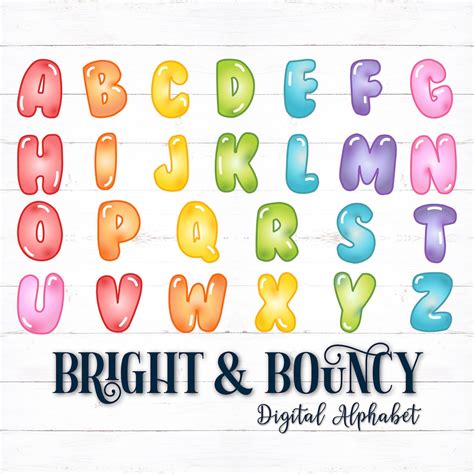 Printable Digital Alphabet Letters Bubble Letters Puff Etsy