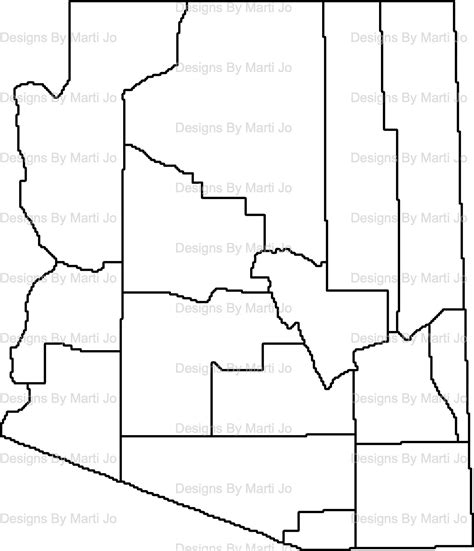Printable Arizona Map Printable AZ County Map Digital - Etsy | Arizona