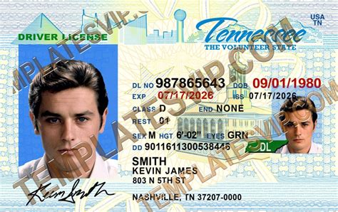 Tennessee Tn Drivers License Psd Template Download Templates