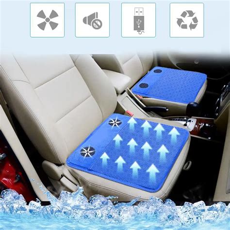 1pc Summer Car Usb Electric Air Cooling 3d Fan Pad Office Chair Seat