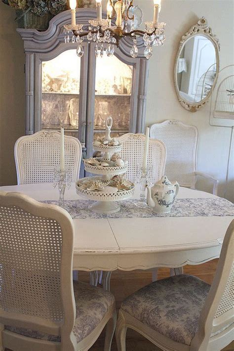 Distressed White French Country French Country Dining Room French