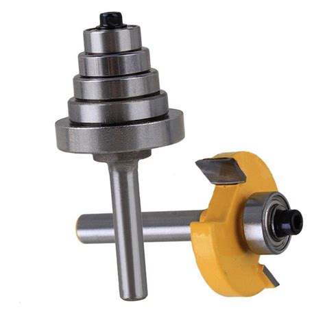1pc 14 Shank Cemented Rabbet Carbide Router Bit With 6 Bearing For Woodworking Cutter Power