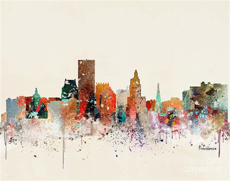 Providence Skyline Painting By Bri Buckley Fine Art America