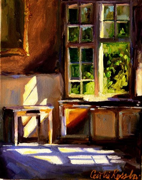 Sunlit Kitchen Art Print Of French Window Scene Interior Art On