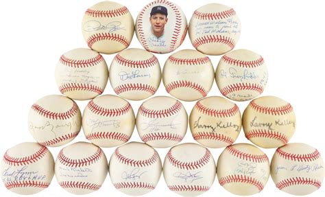 Hall Of Famers And Stars Signed Baseball Collection Wmickey Mantle 55