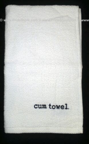 Embroidered Cum Rag Cum Towel White Black Navy Cotton Velour Jizz Spunk Wipe Ebay