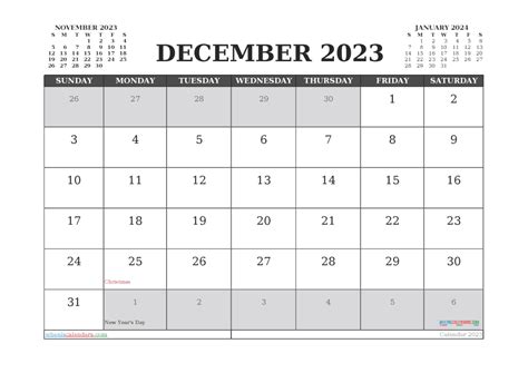 Download Blank Calendars December 2023 10d23260