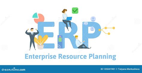 Erp Enterprise Resource Planning Concept With Keywords Letters And
