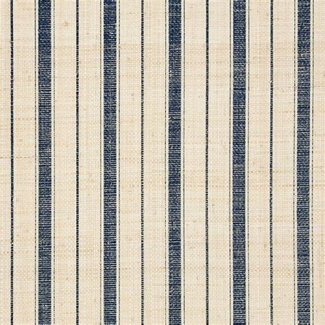 Download Navy Ticking Stripe Blue And Ivory Grasscloth Wallpaper By