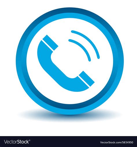 Calling Icon Blue 3d Royalty Free Vector Image