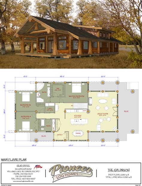 Log Cabin Ranch Style Home Plans