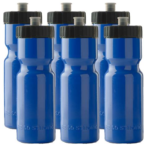 50 Strong Sports Squeeze Water Bottle Team Pack Includes 6 Bottles