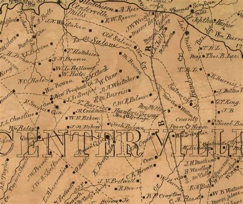 Anderson County South Carolina 1877 Wall Map With Homeowner Etsy