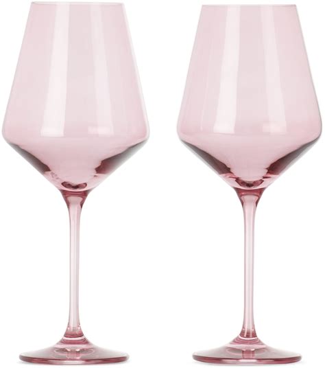 Pink Wine Glasses 16 5 Oz By Estelle Colored Glass Ssense Canada