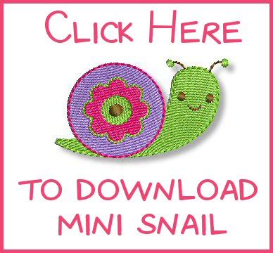 99.8 mm (3.93 inches) stitches: Girly Snail Applique 4x4 5x7 - Welcome to Lynnie Pinnie ...