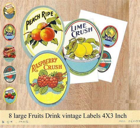 Vintage Fruits Crate Labels Ephemera Antique Labels Etsy