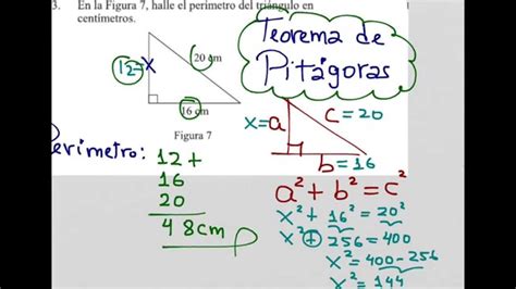 Teorema De Pitágoras Triangulo Rectángulo Perimetro Youtube