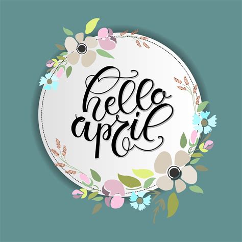 Hello April Typography Card