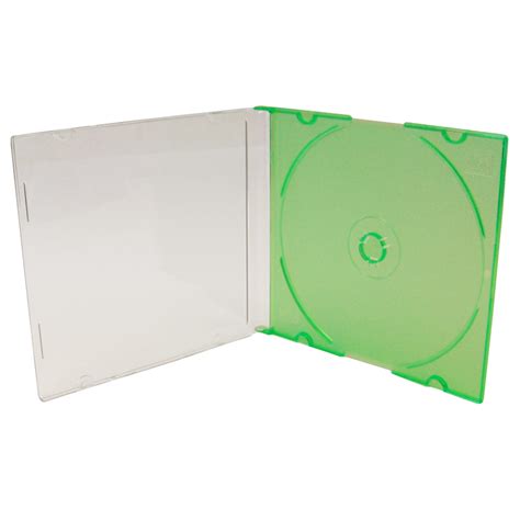 Slimline Cd Jewel Case With Frosted Green Tray Retro Style Media