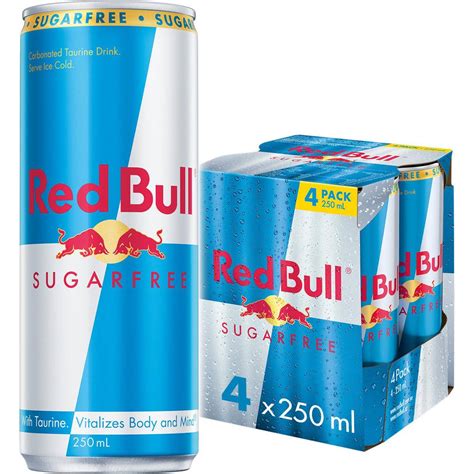 Red Bull Energy Drink Sugar Free 4x250ml Woolworths
