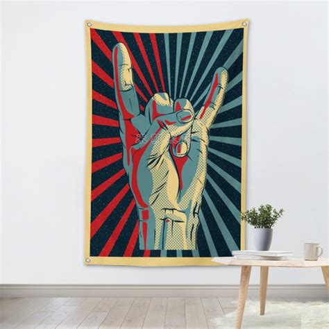 Heavy Metal Rock Band Hanging Art Waterproof Cloth Polyester Fabric
