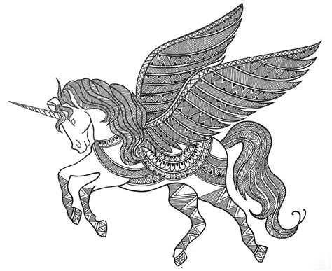 Animal Unicorn Drawing by Neeti Goswami