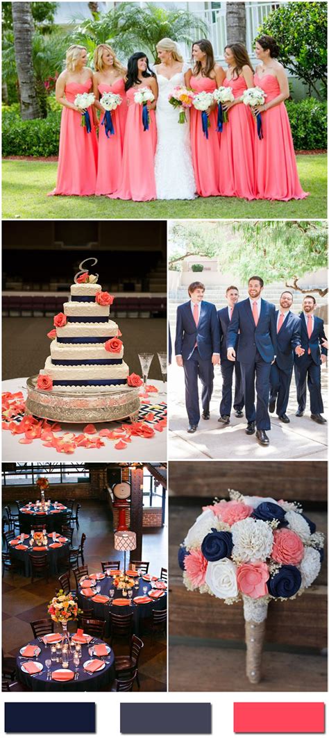 Coral is an elegant and bright color, perfect for summer and spring weddings. Nobleness and Eternity: Stunning Navy Blue Wedding Color ...