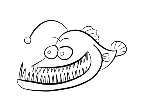 Angler Fish Coloring Page Coloring Pages 🎨