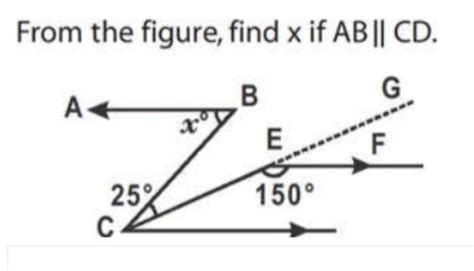 from the figure find x if ab is parallel to cd