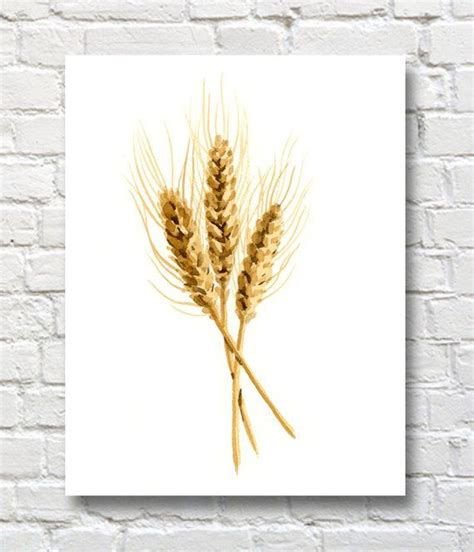 Wheat Art Print Wall Decor Watercolor Painting | Etsy | Watercolor
