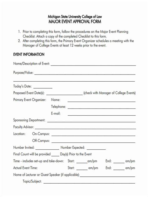 Free 10 Event Approval Forms In Pdf Ms Word