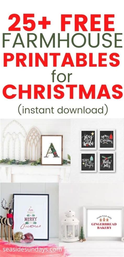 Free Printable Farmhouse Christmas Signs Merry Christmas Sign Printables