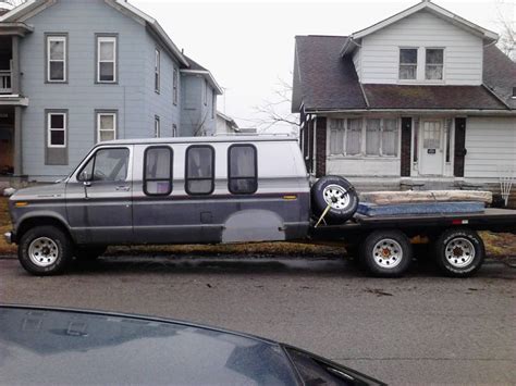 Van With Truck Bed And Extra Axle Extended Trucks Pinterest