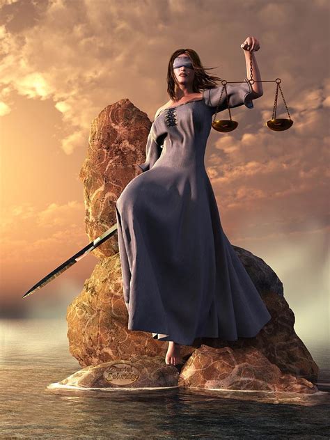 Blind Justice With Scales And Sword Digital Art By Daniel Eskridge