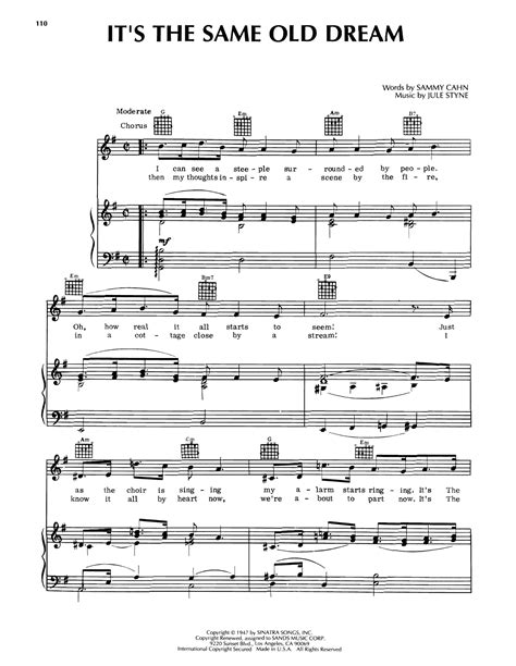 Its The Same Old Dream Sheet Music