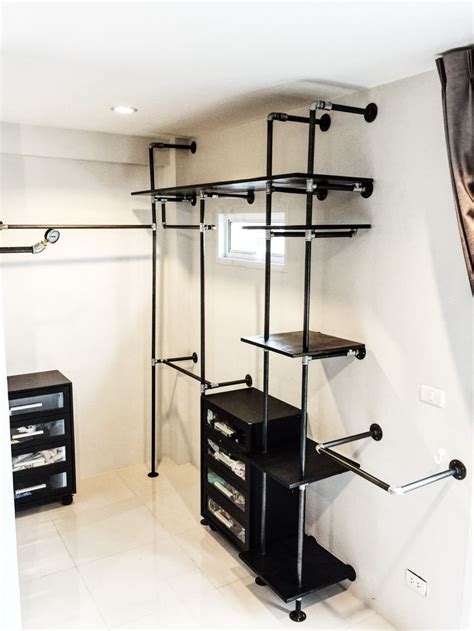 Aug 21, 2020 · this closet made by christina of the diy mommy proves industrial style doesn't have to be dark or masculine. My DIY industrial open closet! Love it!! | Closet remodel ...