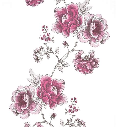 Papel Pintado Dibujo Artístico De Flores Grandes Lucena 421530