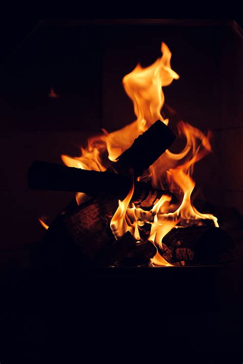 Fire Bonfire Dark Flame Firewood Fiery Hd Phone Wallpaper Pxfuel