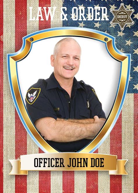 Police Card C Personalized Trading Card Double Sided Cardstock Go