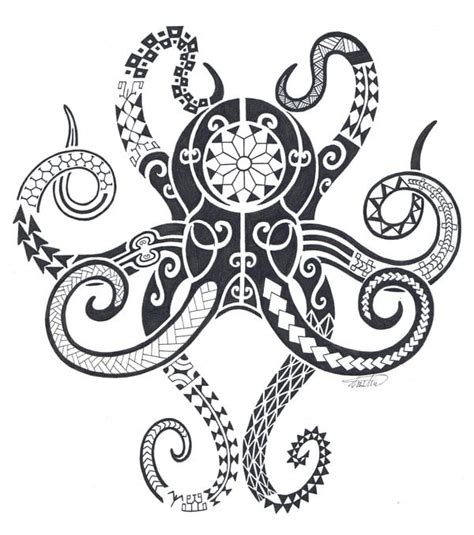 Tribal Octopus Drawingillustration By Deadly Ink Foundmyself