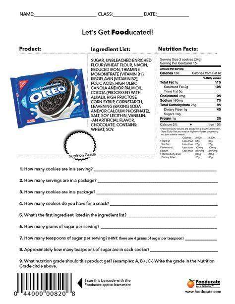 Fun Nutrition Worksheets For Kids Reading Food Labels Nutrition
