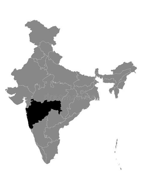 Location Map Of Maharashtra State Stock Vector Illustration Of