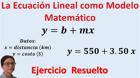 Ecuaci N Lineal Como Modelo Matem Tico Youtube
