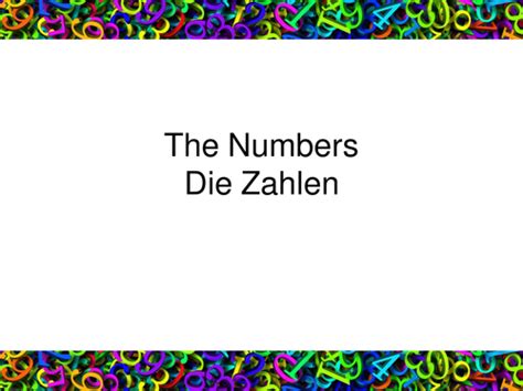 German Numbers 1 100 Die Zahlen Teaching Resources