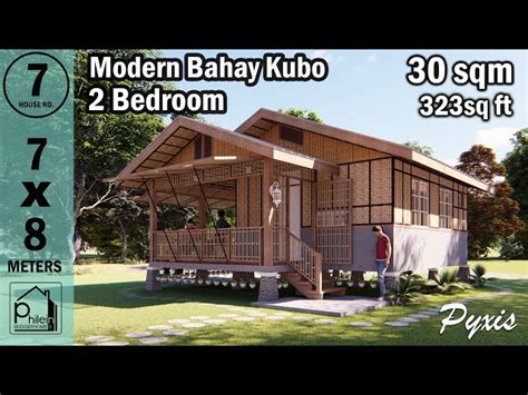2 Bedrooms Modern Bahay Kubo Design 60sqm 6x10m Arkiricz3d