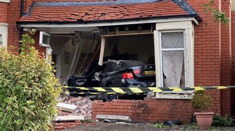 Poulton Car Crash Bmw Crashes Into House And Stops In Lounge Bbc News