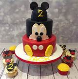 This was for my 2 year old nephew's birthday! Mickey Mouse 3 tiered cake for a 2 year olds birthday ...