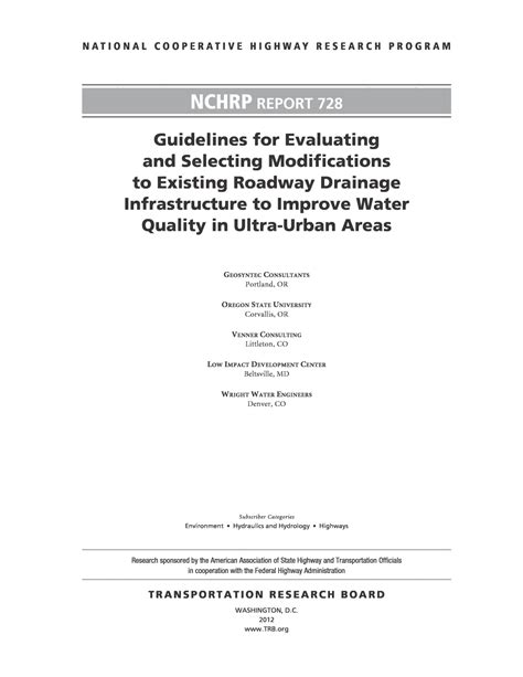 Front Matter Guidelines For Evaluating And Selecting Modifications To