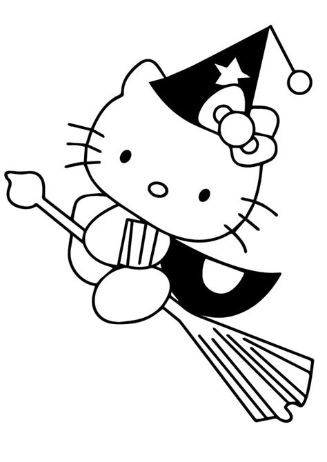 Hello Kitty Zombie Halloween Coloring Pages